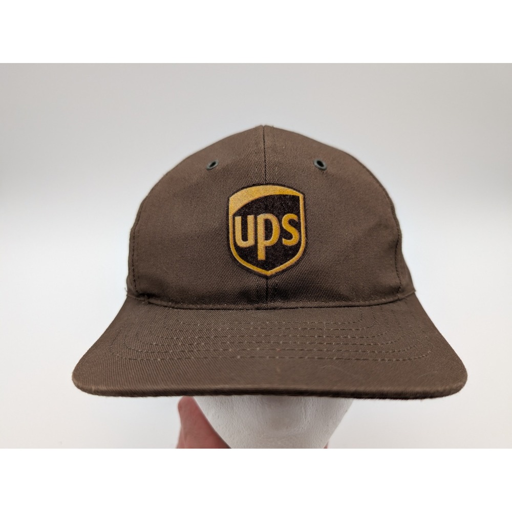 Vintage UPS Brown Uniform Snapback Hat Riverside Made in USA Logo Cap 29515